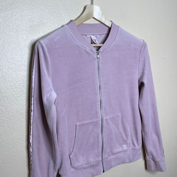 Victoria Secret Full Zip Cardigan Womens Size S/P Pink Velvet - Picture 2 of 9